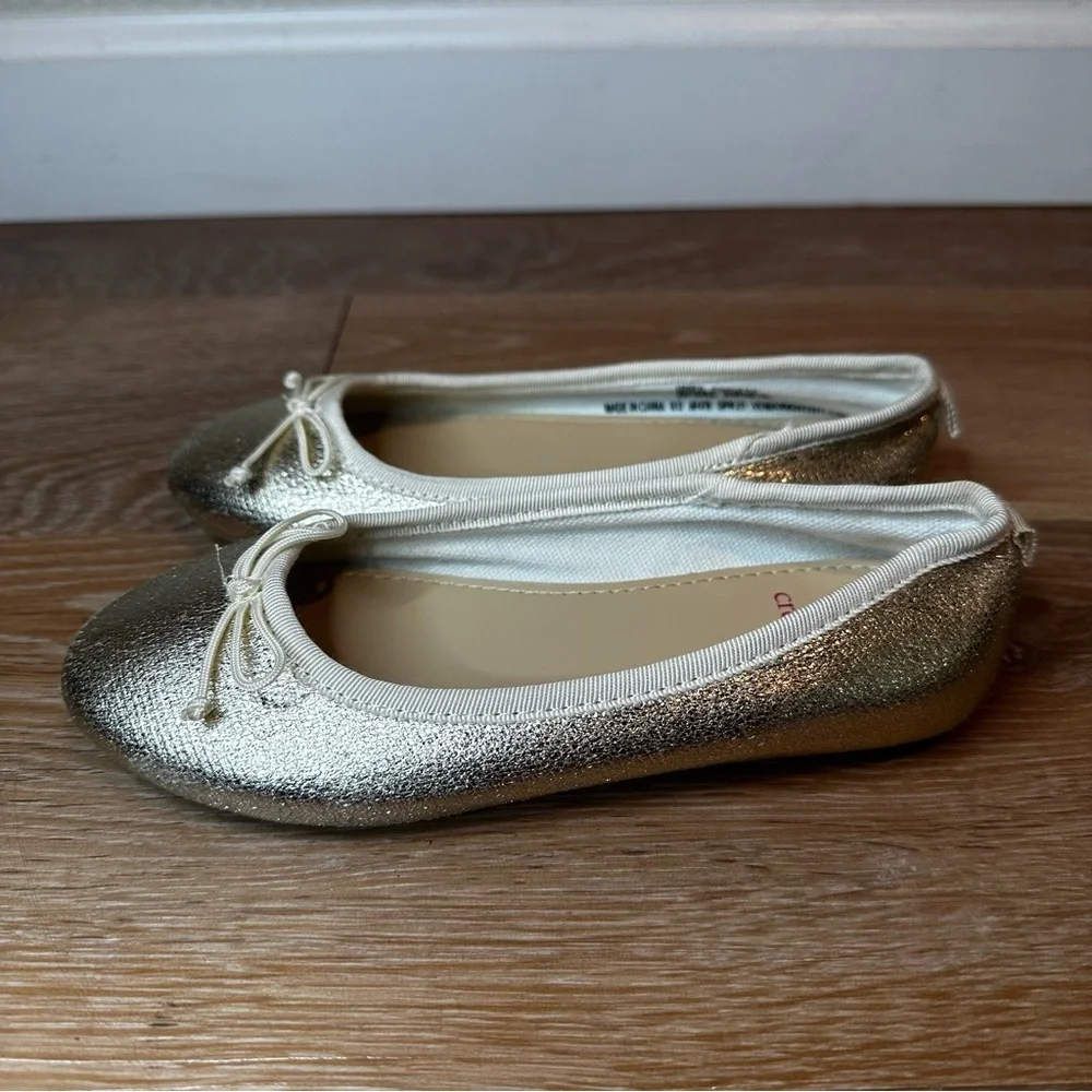 Crewcuts Toddler Girls Size 12 Metallic Gold Ballet Flats